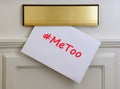 MeToo hashtag message on envelope