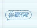 Metoo hashtag thursday throwback symbol. sketch icon. Vector stock illustration.