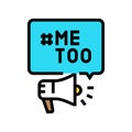 metoo movement feminism woman color icon vector illustration