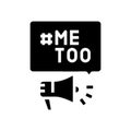 metoo movement feminism woman glyph icon vector illustration