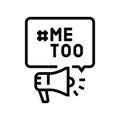 metoo movement feminism woman line icon vector illustration