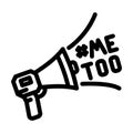 metoo movement feminism woman line icon vector illustration