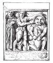 Metope in Selinunte, Palermo Museum, vintage engraving Royalty Free Stock Photo