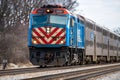 Metra commuter train traveling west