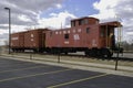 Metra 153rd Street Station and historic caboose & boxcar from the fallen flag Wabash Railroad that once ran on this line