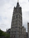 The 91-metre-tall belfry of Ghent, Belgium, Europe