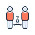 Color illustration icon for Metres, distance and measure