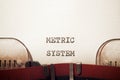 Metric system concept