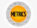 Metrics circle word cloud, business concept