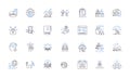 Metrics line icons collection. Measurement, Statistics, Analytics, KPIs, Quantification, Tracking, Optimization vector