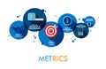 METRICS Vector Concept Banner on Circles Royalty Free Stock Photo