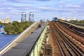 Metro bridge in Kyiv across the Dnipo river