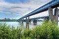 Metro Bridge over the Ob River in Novosibirsk, Russia