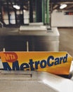 Metro Card Swiping Turnstile Machine New York City Subway Metrocard Paying Fare