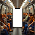 Metro Commute Phone Mockup Screen Display Royalty Free Stock Photo
