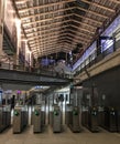 Metro fare stiles in the Gare du Nord, Paris, France