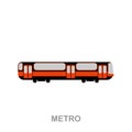 Metro flat icon. Colored element sign from transport collection. Flat Metro icon sign for web design, infographics and