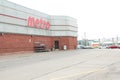 tor, canada - august 8, 2023: metro grocery store chain side parking back lot with cars parking in front, wide. p