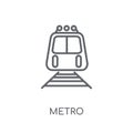 Metro linear icon. Modern outline Metro logo concept on white ba