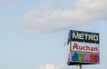 Metro logo, auchand hypermarket logo and Jumbo logo Bucharest 21 May 2018