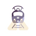 Metro logo vector icon. Subway icon. Rail underground train vector. Passenger city train vector. Underground electric