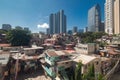 Cityscape of Makati and BGC: slums and skyscrapers contrast