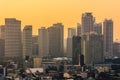 Metro Manila, Philippines - Rockwell center in Makati during a hazy late afternoon Royalty Free Stock Photo