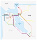 Metro map of San Francisco and the california bay area