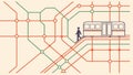 Metro map: stylized subway lines for urban navigation and transit vector design Generative AI Royalty Free Stock Photo
