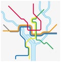 Metro map of Washington DC, United states