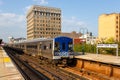 Metro-North Railroad commuter train public transport at Harlem 125th Street railway station in New York, United States Royalty Free Stock Photo