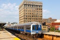 Metro-North Railroad commuter train public transport at Harlem 125th Street railway station in New York, United States Royalty Free Stock Photo