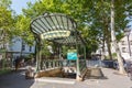 Metro Paris Metropolitain entrance Station Abbesses Art Nouveau MRT in France