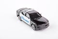 Metro police car toy, white background. Royalty Free Stock Photo