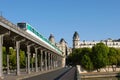 Metro at Pont de Bir-Hakeim, Paris, France Royalty Free Stock Photo