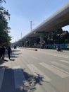 Metro rail and road view at Lucknow india