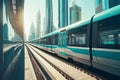 Metro railway city. Generate Ai Royalty Free Stock Photo