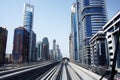 Metro railway in Dubai city