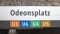 Metro sign of Odeon square in Munich Royalty Free Stock Photo