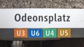 Metro sign of Odeon square in Munich