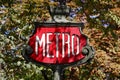 Metro Sign, Paris, France, AUGUST 5, 2015 Royalty Free Stock Photo