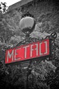 Metro sign paris Royalty Free Stock Photo