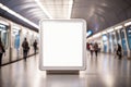 Metro station advertising board white mockup. ai generative