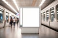 Metro station advertising board white mockup. ai generative