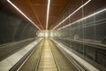 Metro station escalator in Budapest