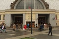 Metro station Kievskaya Ring. Entrance hall and station escalators.