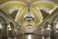 Metro station KomsomolskayaÃÂ (Koltsevaya Line) in Moscow, Russia. Royalty Free Stock Photo