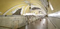 Metro station KomsomolskayaÃÂ aÃÂ (Koltsevaya Line) in Moscow, Russia. Royalty Free Stock Photo