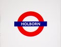 Metro station sign Holborn