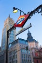 Metro Station Sign in Madrid Spain